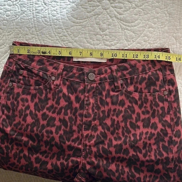 Leopard Print Long Pants Straight Leg Womens 10 Stretch Mob Wife Unique - Picture 17 of 17